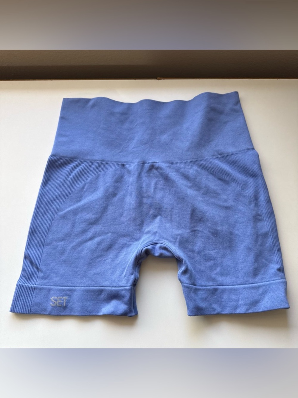SET Active Blue Seamless High Rise Athletic Shorts Women’s Size Medium
